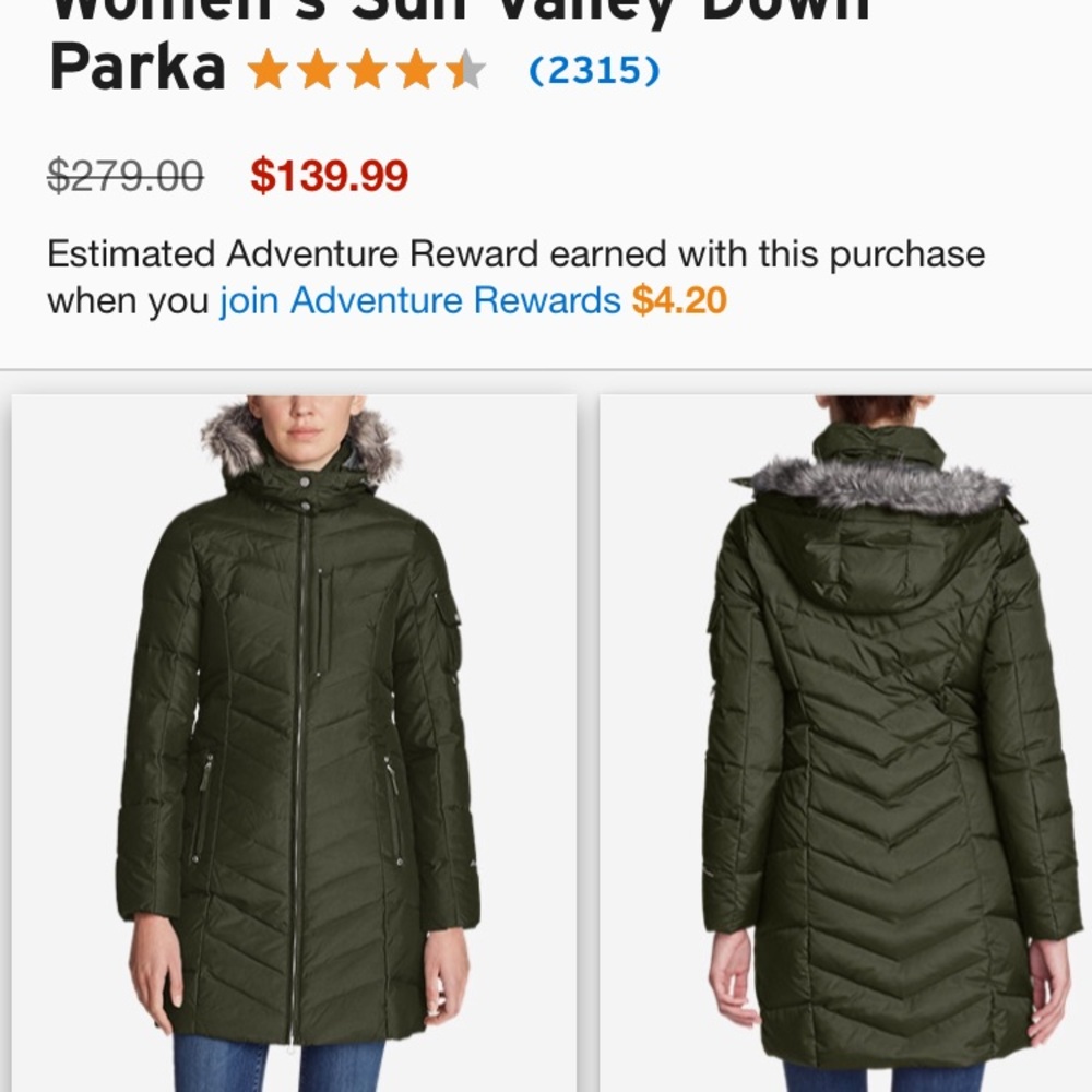 Eddie Bauer puffer coat